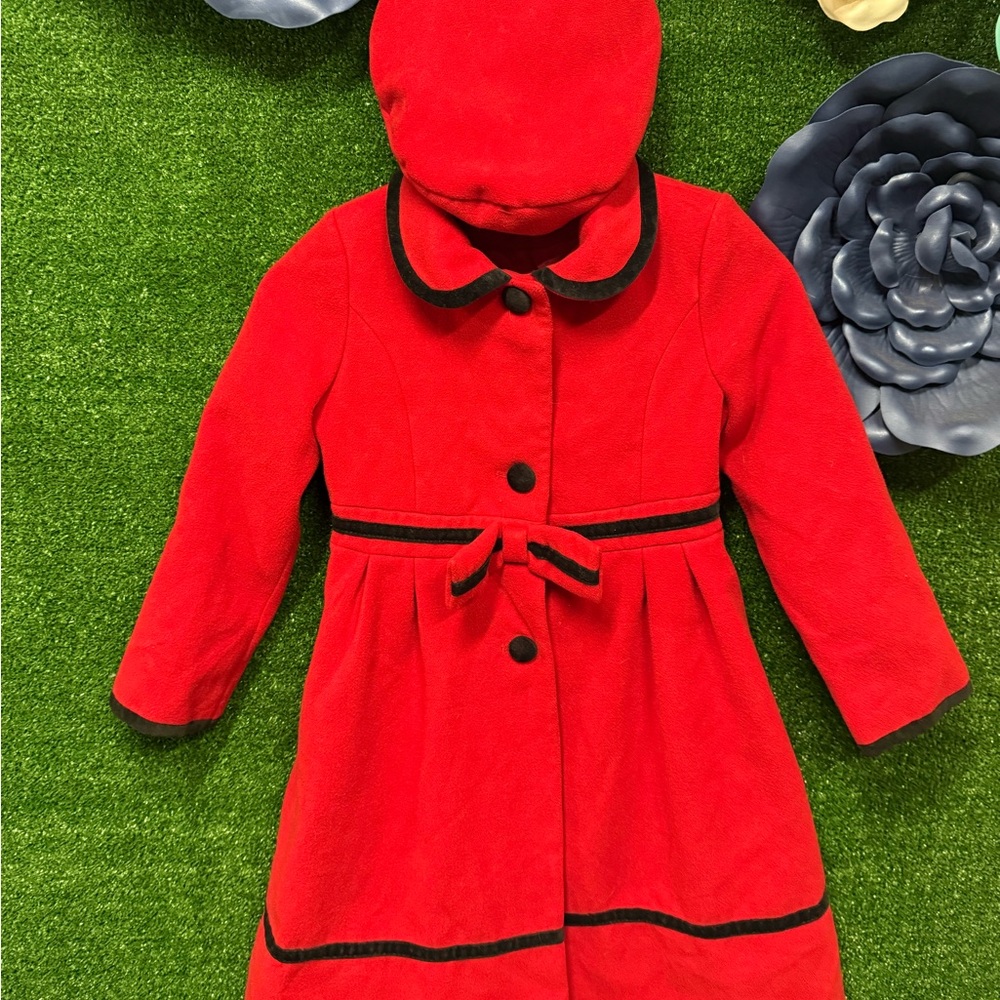 Tailored By Rothschild Since 1881 Red Coat With Matching Hat Size 6X